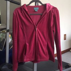 Tangerine Hooded Velour Pink ZIP Hoodie Jacket M